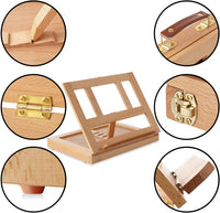 7 elementos de madera de haya Caballete de mesa para arte, pintura, dibujo, ajustable con paleta y almacenamiento - Arteztik
