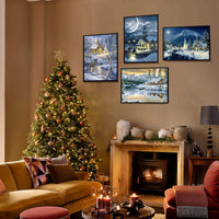 ARTDOT - Juego de 4 kits de pintura de diamante 5D para adultos, kit de pintura de diamante de invierno por número, taladro completo, arte de diamantes de imitación para regalo de Navidad, decoración de pared para el hogar, 12 x 16 pulgadas - Arteztik
