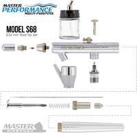 Master Airbrush Kit de sistema de aerografía multiusos con sifón alimentado de doble acción aerógrafo punta de 0.014 in, vaso de líquido de 3/4 oz, Pro 1/5 hp Cool Runner II compresor de aire de doble ventilador – manguera, soporte, cómo guía - Arteztik
