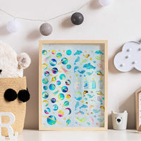 16 hojas de pegatinas de epoxi con diseño de unicornio de océano para niños, pegatinas 3D para diario, planificador, portátil, botella de agua, libro de recortes, planificador - Arteztik
