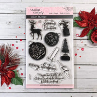 Sellos transparentes con sellos de Navidad para casa de granja con texto en inglés "Joy To The World", 10 unidades - Arteztik
