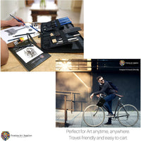 Kit de dibujo de alta calidad, incluye lápices de dibujo y dibujo, almohadilla de dibujo A5; juego de arte de 41 piezas de calidad profesional, presentado en estuche resistente con soportes plegables integrados. - Arteztik
