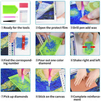 Kits de pintura de diamante para adultos, artes artesanías decoración de la pared del hogar, con diamantes de imitación de cristal, cuadro de bordado completo DIY 5D pintura por números, Love Street, tamaño grande 16.0 x 20.0 in - Arteztik
