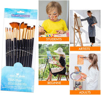 Juego de pinceles de pintura acrílica para manualidades, 12 pinceles profesionales para pintura de artistas, kit para pintura de maquillaje facial para niños, pintura acrílica, acuarela, aceite, roca, lienzo, pinceles de pintura de Halloween - Arteztik
