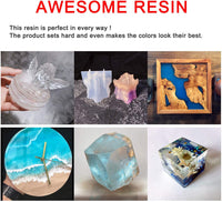 Kit de revestimiento de cristal transparente de resina epoxi, 40 onzas, resina de fundición de 2 piezas para arte, manualidades, fabricación de joyas, mesas de río, purpurina de resina adicional, taza de medición, palos de madera y cuentagotas - Arteztik
