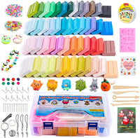 ifergoo Polymer Clay Starter Kit, 50 Colors Oven Bake Clay, DIY Modeling Clay Bockers, 5 Scuplting Tools, 40 Jewelry Accessories for Kids and Adults - Arteztik
