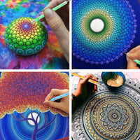Juego de 37 herramientas para puntear mandalas, herramientas de punto, pinceles de mandala, estarcido de bola, para pintar rocas, puntear uñas, dibujar y hacer arte de dibujo. - Arteztik
