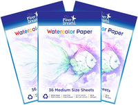 108 hojas de papel de acuarela (11,7" x 8,3") – Heavy Stock (98lb/160 GSM), 100% algodón, hojas de color blanco suelto. Perfecto para niños, adultos y estudiantes de todas las edades. - Arteztik
