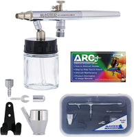 Master Performance S68 - Aerógrafo de alimentación de sifón de doble acción de precisión multiusos, punta de 0.014 in, botella de líquido de 3/4 onzas, taza de color - Kit de juego fácil de usar - Guía de cómo hacer el aerógrafo - Auto, arte, Hobby, Cake - Arteztik
