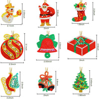 9 piezas de Navidad DIY Diamante Llavero 5D DIY Diamante Pintura Llavero de Navidad Rhinestone Artesanía - Arteztik
