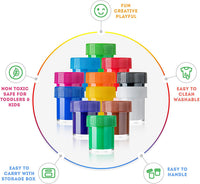 Daco - Pintura acrílica acrílica para niños, incluye 12 colores 0.7 fl oz, con caja de viaje y almacenamiento, pintura acrílica para principiantes, niños, suministros de pintura escolar, lienzo de pintura, pintura de dedo - Arteztik
