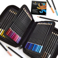 Castle Art Supplies - Juego de 72 lápices de colores con cremallera para adultos y niños artistas | Perfecto para colorear dibujo bocetos sombreado en un estuche de viaje con cremallera fácil - Arteztik

