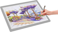 Tamaño de papel de carta A4, ultradelgada, portátil, luz LED, caja de rastreo, luz, almohadilla de trazado, trabajo con alimentación USB y batería para 5D DIY, pintura de diamantes, artistas, trazado, dibujo, dibujo animación (negro) - Arteztik
