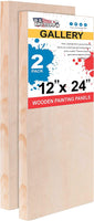 U.S. Art Supply - Tableros de madera de abedul para verter, 4 x 12 pulgadas, galería, 1 – 1/2 pulgadas de profundidad, cuna (paquete de 4) – Lienzo de pared de madera de profundidad de artista – Pintura para manualidades mixtas, acrílico, aceite, encausta - Arteztik
