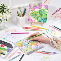 Arteza Libro de colorear para adultos, 6.4 x 6.4 pulgadas, 72 hojas de diseños, hojas de colorear desmontables de tamaño de viaje de 100 libras, suministros de arte para relajarse
