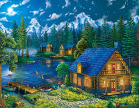 Homenote Kit de pintura de diamante para adultos, kit de pintura de diamante 5D con diamantes redondos y diamantes de imitación, lona de casa de lago, bordado para decoración de pared del hogar (15.7 x 19.7 pulgadas) - Arteztik
