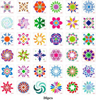 Juego de 36 herramientas de punteado de mandala para pintar, 36 unidades de plantillas de mandala con lunares - Arteztik
