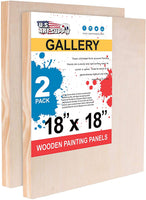 U.S. Art Supply - Tableros de madera de abedul de 24.0 x 24.0 in (24 x 24 pulgadas) de profundidad de artista (2 unidades) – lienzo de pared de madera de profundidad – pintura de medios mixtos, acrílico, aceite, encáustico - Arteztik
