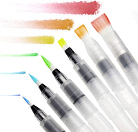 Chromatek - Juego de 6 pinceles de pintura para bolígrafo acuática, incluye tutoriales de vídeo en línea y plantillas de imagen descargables, ideal para todos los pigmentos solubles en agua y medios de acuarela. - Arteztik

