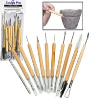 Sculpt Pro Pottery Kit de herramientas – 11 piezas 21 herramientas para esculpir arcilla principiante – Gran regalo - Arteztik
