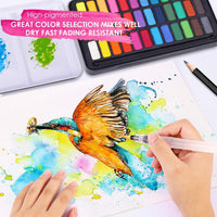 MISULOVE Juego de pintura de acuarela 36 colores premium en caja de regalo con almohadilla de papel de acuarela y cepillos de agua, perfecto para niños, adultos, principiantes, artistas, dibujar e ilustrar - Arteztik
