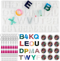 JUSTDOLIFE - Moldes de silicona para alfabeto de resina y silicona, diseño de letras, número de moldes de silicona para hacer llavero/número de casa - Arteztik
