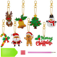 Cieovo - 8 llaveros de Navidad con diamantes de imitación, diseño 5D - Arteztik
