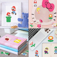 Kit de pintura de diamante 5D de Angolio, 12 piezas con diseño de Mario, pintura de diamantes de perforación completa, por número, brillantes, pegatinas de mosaico, bricolaje, hecho a mano, arte artesanal, diamantes de imitación, para niños - Arteztik
