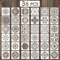 Outivity - 56 plantillas de mandala para pintar sobre madera, rocas, telas, metal, muebles y paredes, flexibles y reutilizables (3,6 x 3,6 pulgadas) - Arteztik
