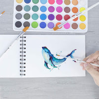 Juego de acuarela para tartas, 36 acuarelas, 7 pinceles de pintura y 12 hojas de acuarela. Este juego de acuarelas es ideal para niños y artistas principiantes. El juego de arte perfecto. - Arteztik
