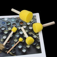 AUEAR, 40 Pack Round Paint Foam Sponge Brush Set Painting Tools for Kids DIY Painting and Crafts Yellow 5 Assorted Size - Arteztik
