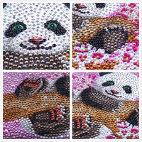 ZSNUOK - Kit de pintura de diamante 5D para adultos o niños, broca de forma especial, para bordar, manualidades, mosaico, suministros de pintura con diamantes para decoración de pared del hogar, lindo panda de 7.9 x 9.8 in - Arteztik
