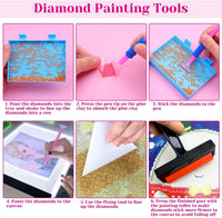 Accesorios y herramientas de arte de diamantes, Audab 105 piezas kit de pintura de diamante con almohadilla de luz A4 5D herramientas de pintura de diamantes y pintura por Diamond Accessories para pintura de diamante - Arteztik
