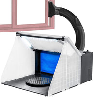 Master Airbrush, Cabina portable de aerosol iluminada con iluminación LED, para pintar todo tipo de arte, pasteles, artesanías, pasatiempos, uñas, playeras y más. Incluye una manguera de escape de 6 pies de extensión - Arteztik
