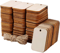 Ruisita - 150 piezas de madera sin terminar con etiquetas de regalo de madera sin terminar con cuerda de yute para el hogar, suministros de bricolaje, manualidades de madera - Arteztik
