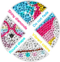 BeYumi - Kit de pintura de diamantes 5D para niños - Kit de pintura de diamantes de imitación de cristal con marco blanco, mosaico para hacer arte y decoración de pared para el hogar, 7 x 7 pulgadas - Arteztik
