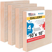 U.S. Art Supply - Tableros de madera de abedul de 24.0 x 24.0 in (24 x 24 pulgadas) de profundidad de artista (2 unidades) – lienzo de pared de madera de profundidad – pintura de medios mixtos, acrílico, aceite, encáustico - Arteztik
