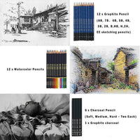 Lápices de dibujo para dibujo, 41 lápices de dibujo, lápices de colores, juego de arte con herramienta de dibujo en estuche con cremallera emergente, regalo perfecto para principiantes, niños o cualquier artista aspirante. - Arteztik
