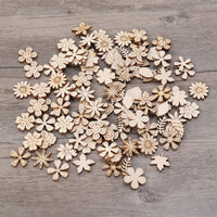 SUPVOX - 100 discos de madera con forma de flor sin acabar, adornos para manualidades - Arteztik
