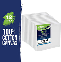 US Art Supply - Mini lienzo de 3.9 x 3.9 in (1 paquete de 12 minilienzos) - Arteztik
