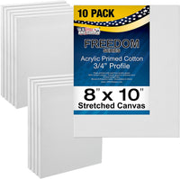 US Art Supply lona elástica sin ácido, de calidad, supervaliosa, de 8 x 10 pulgadas, paquete de 10, yeso de excelente perfil, paquete de supervalor de 10 lonas - Arteztik
