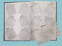 BulLine - Juego de plantillas para diario de balas, gruesas, pequeñas y flexibles, plantillas, reutilizables, para dibujo y carta, tamaño compacto de 3.1 x 5.1 in, empaquetado en una práctica funda con cierre de cremallera. - Arteztik
