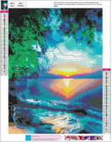 Kit de pintura de diamante 5D para playa para adultos, taladro completo (13.8 x 17.7 in), pintura de diamantes, arte para decoración de pared del hogar, kits de pintura 5D (soleado) - Arteztik
