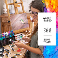 Zenacolor - Juego de 80 tubos de pintura acrílica de 0.4 fl oz para adultos y niños, pintura sobre lienzos, rocas de río, vidrio, madera, tela, cerámica - Arteztik
