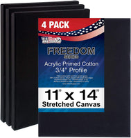 US Art Supply 11 x 14 inch Calidad Profesional sin ácidos Perfil lona 6-Pack – 3/4 12 onza PRIMED Gesso – (1 Full Caso de 6 Individuales Lienzos) - Arteztik
