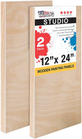 U.S. Art Supply - Tableros de madera de abedul de 7.9 x 15.7 in para paneles de pintura, cuna de 0.7 in de profundidad (paquete de 3) - Lienzo de pared de madera para artistas - Pintura para manualidades mixtas, acrílico, aceite, acuarela, encáustico - Arteztik

