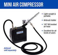 Master Airbrush - Compresor aerógrafo Modelo C-16-B Color negro, pequeño - Arteztik
