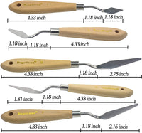 AebDerp - Juego de 5 cuchillos de pintura al óleo, pala de pintura, cuchillo con mango de madera para estudiantes - Arteztik
