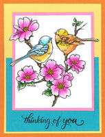 Stampendous W196 madera sello, Dogwood pájaros - Arteztik
