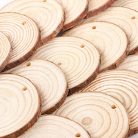 Funarty - Juego de 36 rodajas de madera natural de 6,3 a 3.0 in sin terminar con agujeros de madera para manualidades, adornos de Navidad - Arteztik
